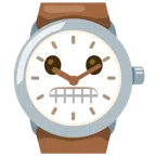Armbanduhr + Grimassen schneidendes Gesicht