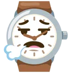 Armbanduhr + Gesicht, das ausatmet