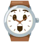Armbanduhr + erstauntes Gesicht