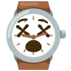 Armbanduhr + benommenes Gesicht