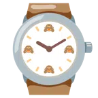 Armbanduhr + sich die Augen zuhaltendes Affengesicht