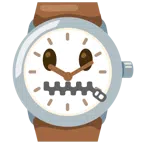 Armbanduhr + Gesicht mit Reißverschlussmund
