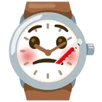 Armbanduhr + Gesicht mit Fieberthermometer