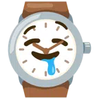 Armbanduhr + sabberndes Gesicht