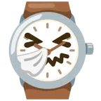 Armbanduhr + niesendes Gesicht