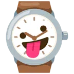Armbanduhr + irres Gesicht