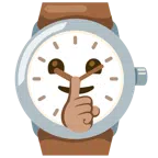 Armbanduhr + ermahnendes Gesicht