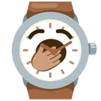 Armbanduhr + gähnendes Gesicht