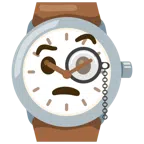 Armbanduhr + Gesicht mit Monokel