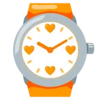 Armbanduhr + oranges Herz