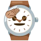 Armbanduhr + salutierendes Gesicht