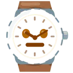 Armbanduhr + gestricheltes Gesicht