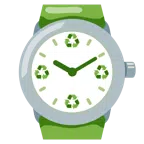 orologio + simbolo del riciclaggio