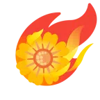 Komet + gelbe Blüte