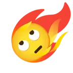 Komet + Augen verdrehendes Gesicht