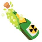radioactive + bottle with popping cork