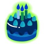 radioactive + birthday cake