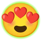 radioactive + smiling face with heart-eyes