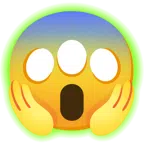 radioactive + face screaming in fear