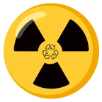 radioactive + recycling symbol