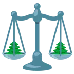 bilancia a doppio piatto + albero sempreverde
