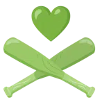 palla da baseball + cuore verde