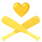 palla da baseball + cuore giallo