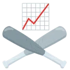 palla da baseball + grafico con andamento positivo