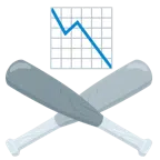 palla da baseball + grafico con andamento negativo