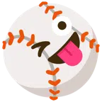 palla da baseball + faccina che fa l’occhiolino e mostra la lingua