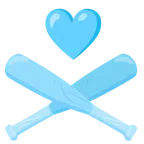 palla da baseball + cuore azzurro