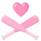 palla da baseball + cuore rosa
