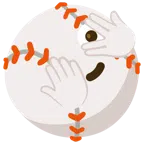 palla da baseball + faccina che sbircia tra le dita