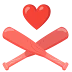 palla da baseball + cuore rosso