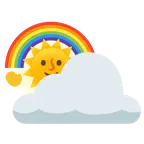 Sonne hinter Wolke + Regenbogen
