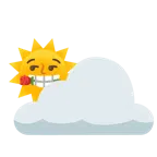 Sonne hinter Wolke + Rose