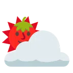 Sonne hinter Wolke + Erdbeere