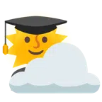Sonne hinter Wolke + Doktorhut