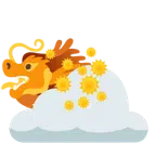 Sonne hinter Wolke + Drache
