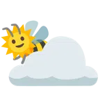 Sonne hinter Wolke + Biene