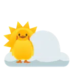 Sonne hinter Wolke + Pinguin