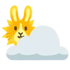 Sonne hinter Wolke + Hasengesicht