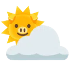 Sonne hinter Wolke + Schweinegesicht