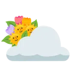 Sonne hinter Wolke + Blumenstrauß
