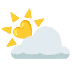 Sonne hinter Wolke + gelbes Herz