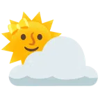Sonne hinter Wolke + Herz mit Schleife
