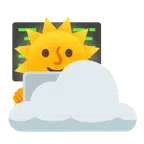 Sonne hinter Wolke + Laptop