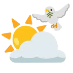 Sonne hinter Wolke + Taube