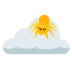 Sonne hinter Wolke + Spinne
