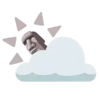 Sonne hinter Wolke + Statue
